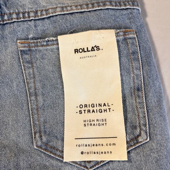 Rolla's Australia Original Cropped Straight Jeans Women High Rise Sz-AU- 8/US-26 - Picture 10 of 12